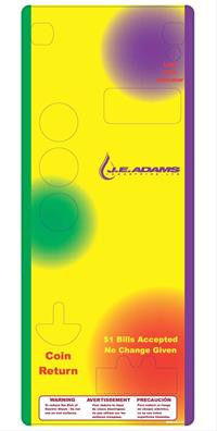 Yellow Faceplate Decal for Super Vac with Bill Validator & Digital Display Image Product Image