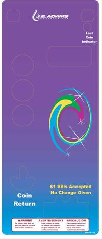 Purple Faceplate Decal for Super Vac with Bill Validator & Digital Display Image Product Image