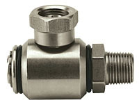 High Pressure 90 Degree Boom Stainless Steel Swivels - 3/8 MPT x 3/8 FPT Image 